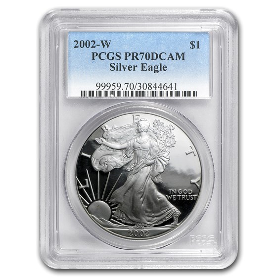 2002-W Proof American Silver Eagle PR-70 PCGS 2002-W Proof American Silver Eagle PR-70 PCGS