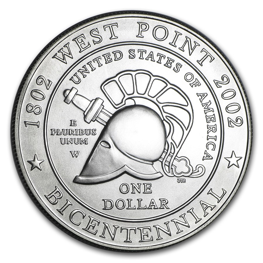 2002-W West Point Bicentennial $1 Silver Commem BU (w/Box & COA)