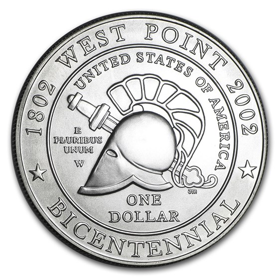 2002-W West Point Bicentennial $1 Silver Commem BU (w/Box & COA) 2002-W West Point Bicentennial $1 Silver Commem BU (w/Box & COA)
