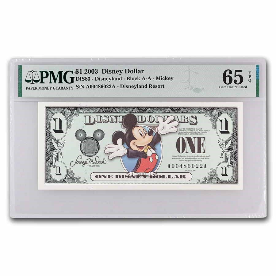 2003 $1.00 (AA) Mickey 2000 Outfit CU-65 EPQ PMG (DIS#83)