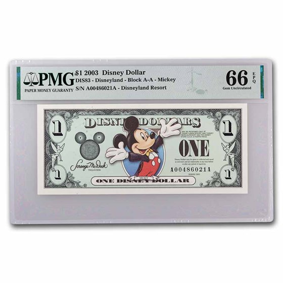 2003 $1.00 (AA) Mickey 2000 Outfit CU-66 EPQ PMG (DIS#83) 2003 $1.00 (AA) Mickey 2000 Outfit CU-66 EPQ PMG (DIS#83)