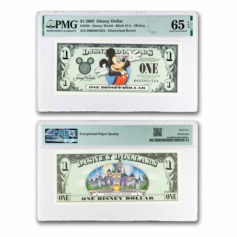 2003 $1.00 (DA) Mickey 2000 Outfit, CU-65 EPQ PMG (DIS#86)
