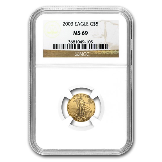 2003 1/10 oz American Gold Eagle MS-69 NGC 2003 1/10 oz American Gold Eagle MS-69 NGC