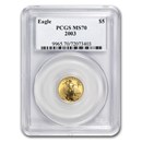 2003 1/10 oz American Gold Eagle MS-70 PCGS