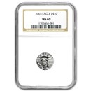2003 1/10 oz American Platinum Eagle MS-69 NGC
