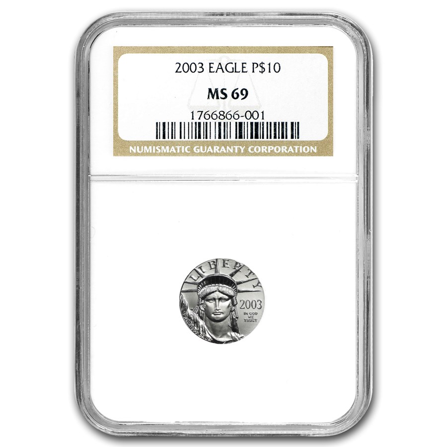 2003 1/10 oz American Platinum Eagle MS-69 NGC