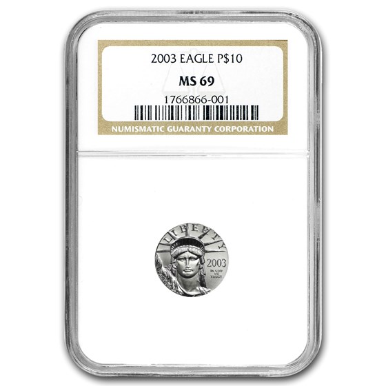 2003 1/10 oz American Platinum Eagle MS-69 NGC 2003 1/10 oz American Platinum Eagle MS-69 NGC