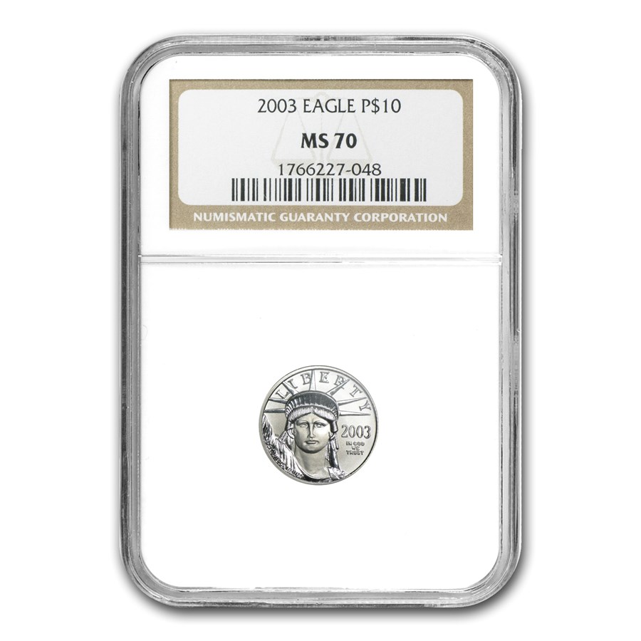 2003 1/10 oz American Platinum Eagle MS-70 NGC