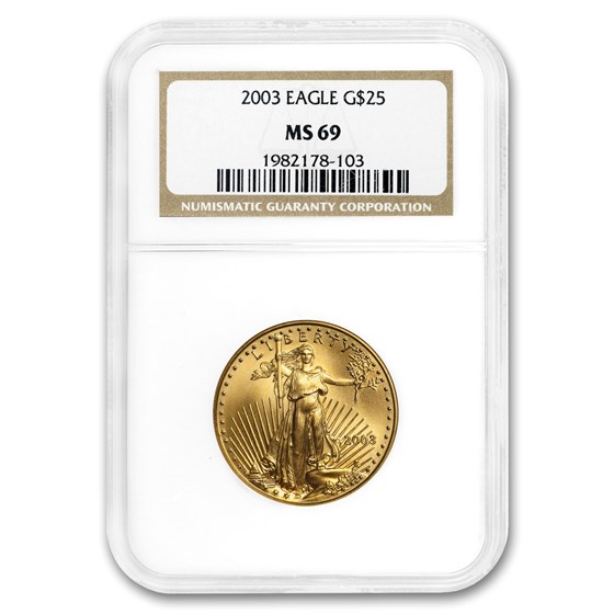 2003 1/2 oz American Gold Eagle MS-69 NGC 2003 1/2 oz American Gold Eagle MS-69 NGC