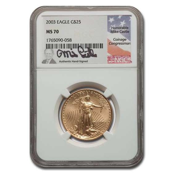 2003 1/2 oz American Gold Eagle MS-70 NGC (Castle) 2003 1/2 oz American Gold Eagle MS-70 NGC (Castle)