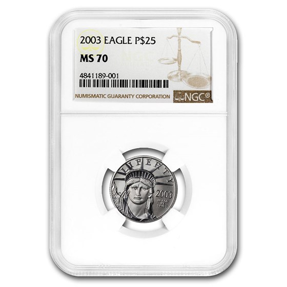 2003 1/4 oz American Platinum Eagle MS-70 NGC 2003 1/4 oz American Platinum Eagle MS-70 NGC