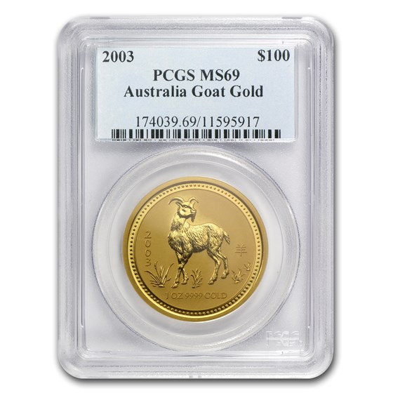 2003 1 oz Gold Lunar Year of the Goat MS-69 PCGS (Series I) 2003 1 oz Gold Lunar Year of the Goat MS-69 PCGS (Series I)