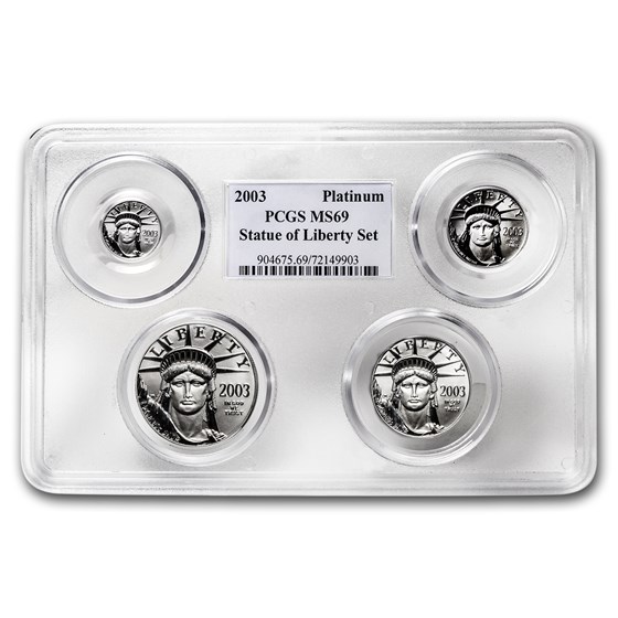 2003 4-Coin American Platinum Eagle Set MS-69 PCGS