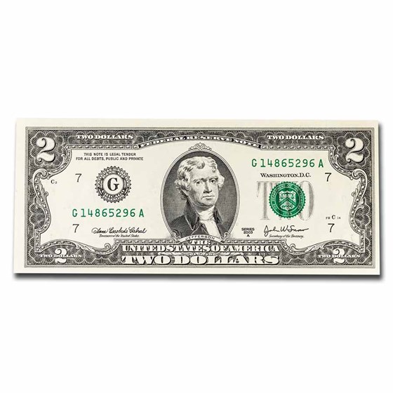 2003-A $2.00 FRN CU (Random Districts) 2003-A $2.00 FRN CU (Random Districts)