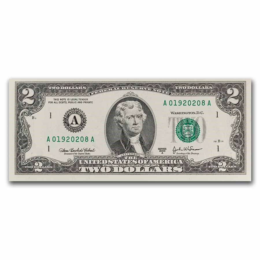 2003-A (A-Boston) $2.00 FRN CU (Fr#1938-A)