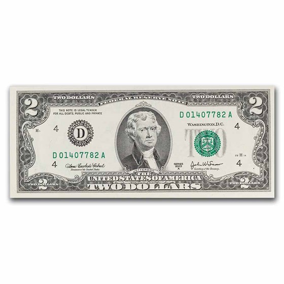 2003-A (D-Cleveland) $2.00 FRN CU (Fr#1938-D) 2003-A (D-Cleveland) $2.00 FRN CU (Fr#1938-D)