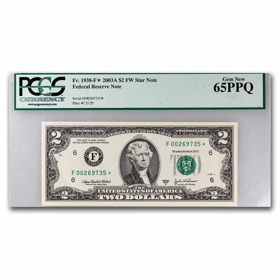 2003-A* (F-Atlanta) $2.00 FRN CU-65 PPQ PCGS (Fr#1938F) Star Note