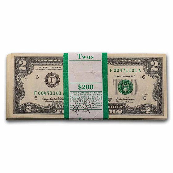 2003-A (F-Atlanta) $2.00 FRN CU (Fr#1938-F) 100 Consecutive 2003-A (F-Atlanta) $2.00 FRN CU (Fr#1938-F) 100 Consecutive