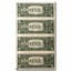 2003-A (G-Chicago) $1.00 FRN XF/AU (Fr#1930-G) 4 Note Uncut Sheet