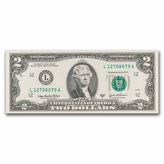 2003-A (L-San Francisco) $2.00 FRN CU (Fr#1938-L) 2003-A (L-San Francisco) $2.00 FRN CU (Fr#1938-L)