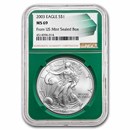 2003 American Silver Eagle MS-69 NGC (Green Holder)