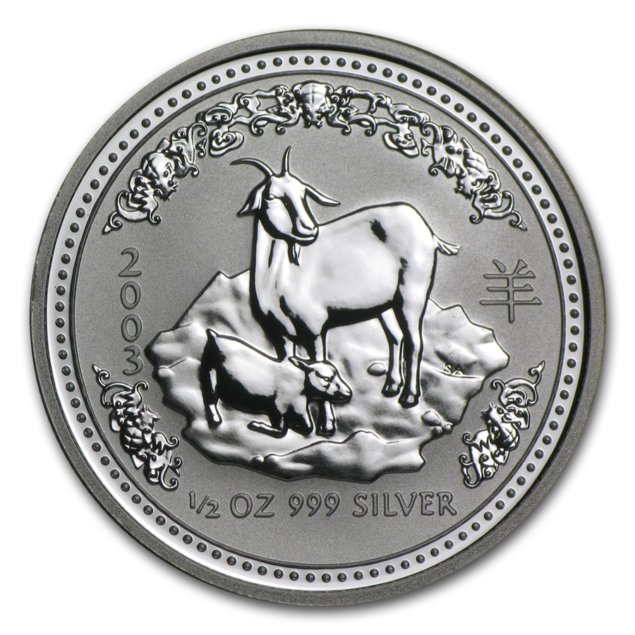 2003 Australia 1/2 oz Silver Year of the Goat BU (Series I)