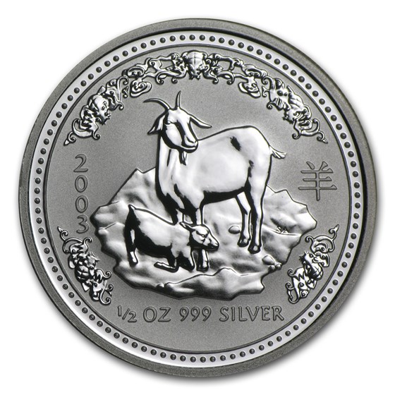 2003 Australia 1/2 oz Silver Year of the Goat BU (Series I) 2003 Australia 1/2 oz Silver Year of the Goat BU (Series I)