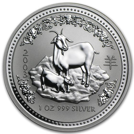 2003 Australia 1 oz Silver Year of the Goat BU (Series I)