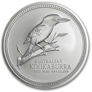 2003 Australia 10 oz Silver Kookaburra BU