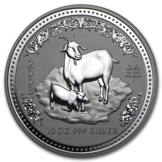 2003 Australia 10 oz Silver Year of the Goat BU