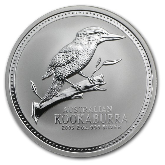 2003 Australia 2 oz Silver Kookaburra BU