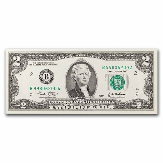 2003 (B- New York) $2.00 FRN CU (Fr#1937-B)