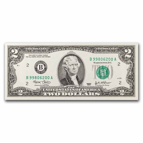 2003 (B- New York) $2.00 FRN CU (Fr#1937-B) 2003 (B- New York) $2.00 FRN CU (Fr#1937-B)