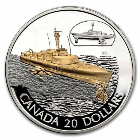 2003 Canada 1 oz Silver $20 The HMCS Bras d'or FHE-400 2003 Canada 1 oz Silver $20 The HMCS Bras d'or FHE-400