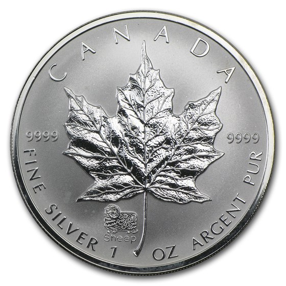 2003 Canada 1 oz Silver Maple Leaf Lunar Sheep Privy 2003 Canada 1 oz Silver Maple Leaf Lunar Sheep Privy
