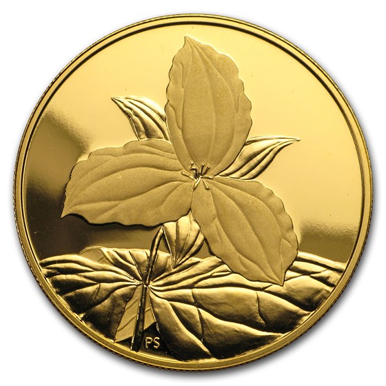 2003 Canada Proof Gold $350 Pure White Trillium .99999 Proof