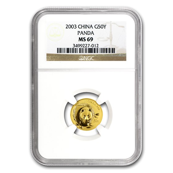 2003 China 1/10 oz Gold Panda MS-69 NGC 2003 China 1/10 oz Gold Panda MS-69 NGC