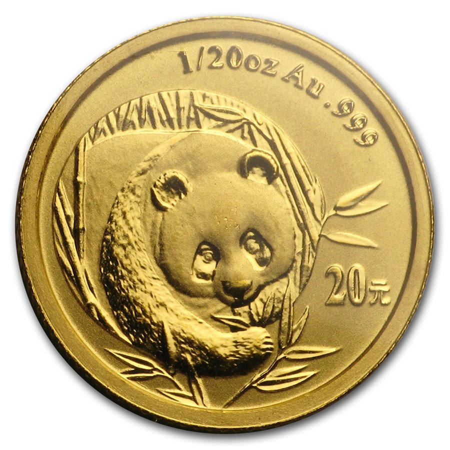 2003 China 1/20 oz Gold Panda Mirror BU (Sealed)