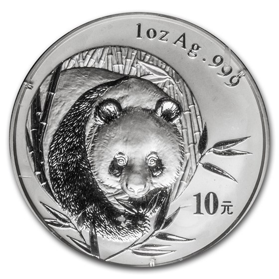 2003 China 1 oz Silver Panda BU (Mirrored Bamboo, Sealed) 2003 China 1 oz Silver Panda BU (Mirrored Bamboo, Sealed)