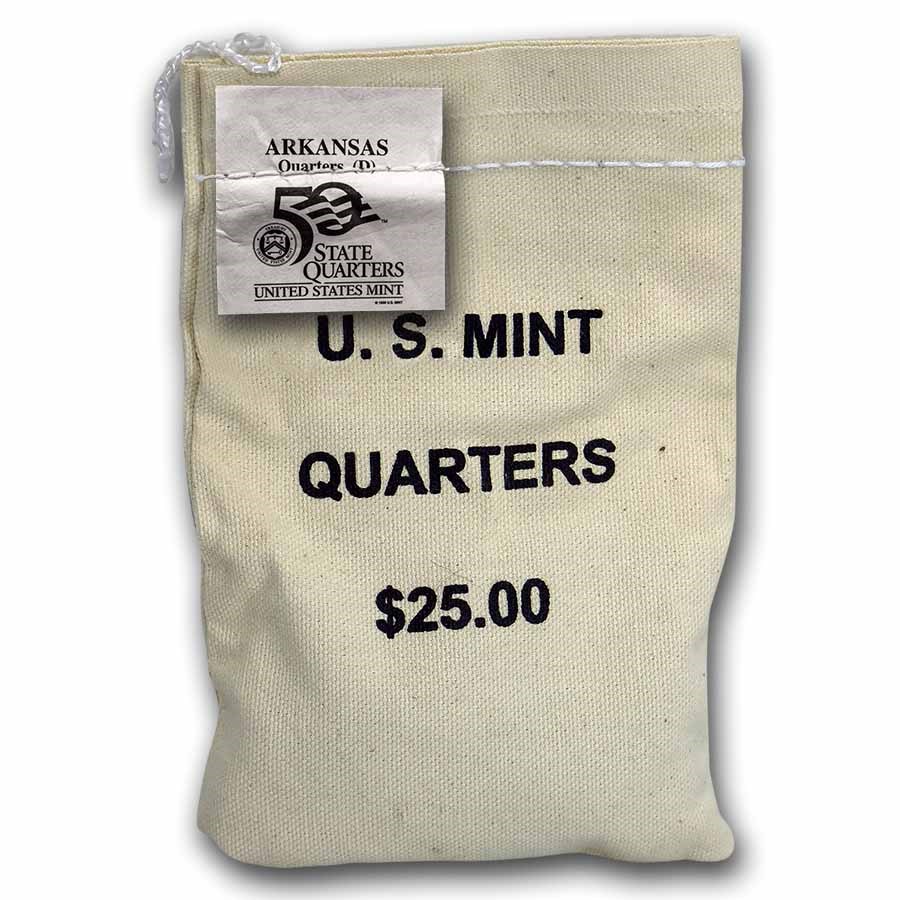 2003-D Arkansas State Quarter $25 Sealed Mint Bag BU