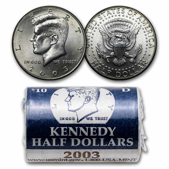 2003-D Kennedy Half Dollar 20-Coin Mint Roll BU (Mint Wrapped) 2003-D Kennedy Half Dollar 20-Coin Mint Roll BU (Mint Wrapped)