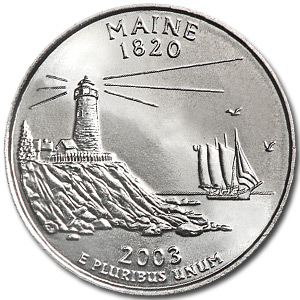 Maine 2003-S Deep Cameo SILVER GEM Proof Statehood US Quarter 90% SILVER 