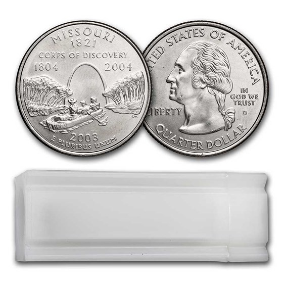 2003-D Missouri Statehood Quarter 40-Coin Roll BU 2003-D Missouri Statehood Quarter 40-Coin Roll BU