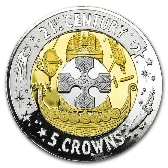 2003 Gibraltar Proof Tri-Metal 5 Crown (w/Box & COA) 2003 Gibraltar Proof Tri-Metal 5 Crown (w/Box & COA)