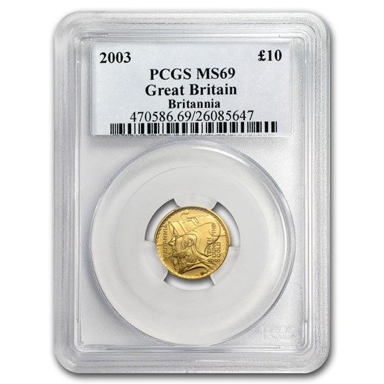 2003 Great Britain 1/10 oz Gold Britannia MS-69 PCGS 2003 Great Britain 1/10 oz Gold Britannia MS-69 PCGS