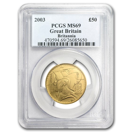 2003 Great Britain 1/2 oz Gold Britannia MS-69 PCGS 2003 Great Britain 1/2 oz Gold Britannia MS-69 PCGS