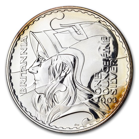 2003 Great Britain 1 oz Silver Britannia (Abrasions) 2003 Great Britain 1 oz Silver Britannia (Abrasions)