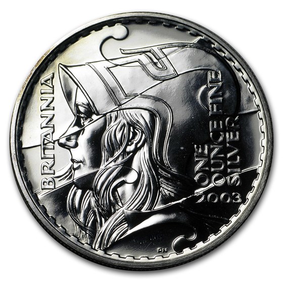 2003 Great Britain 1 oz Silver Britannia (Abrasions) 2003 Great Britain 1 oz Silver Britannia (Abrasions)