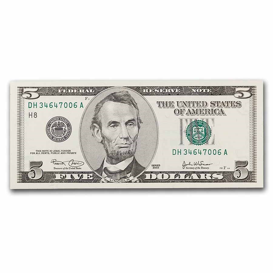 2003 (H-St. Louis) $5 FRN CU (Fr#1990-H)