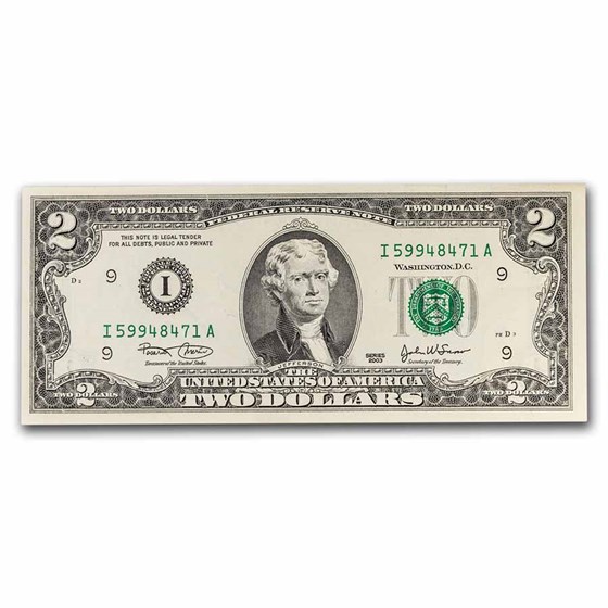 2003 (I-Minneapolis) $2.00 FRN AU (Fr#1937-I)